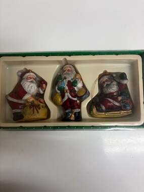 Vintage Old World Santa Ornaments – Set of 3 Hand-Painted Christmas Figurines